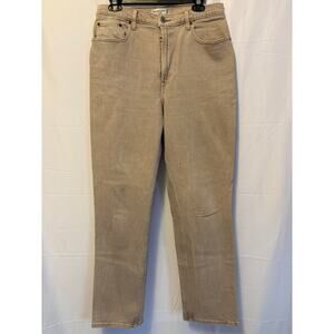 Abercrombie & Fitch 90's Straight Ultra High Rise Jeans Beige Sz 31